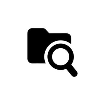Simple Solid Folder Search Outline Icon Symbol Element Graphic vector