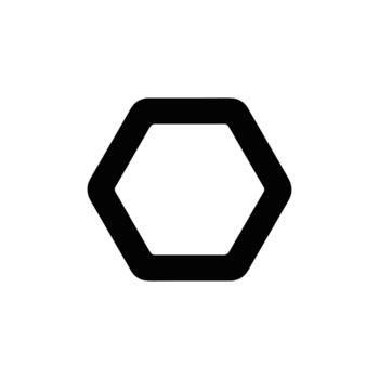 Simple Outline Rounded Corner Hexagon Shape Geometric Element Design vector