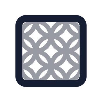 Modern Geometric Circle Interlock Pattern Shape in Rounded Square Frame Design Element vector