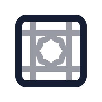 sencillo línea redondeado cuadrado islámico geométrico modelo forma icono vector