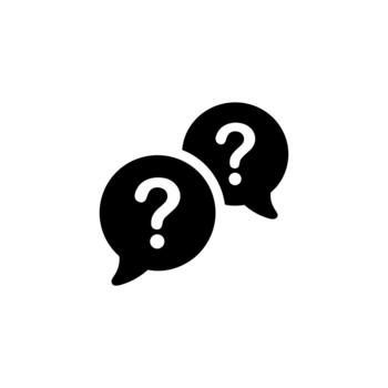 Minimalist Two Speech Bubble Question Mark Icon Symbol Graphic Element vector