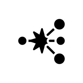 Outline Simple Connection Star Burst Icon Shape Element Pictogram vector