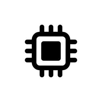 Minimalist Solid State Microchip Central Processing Unit Hardware Icon vector
