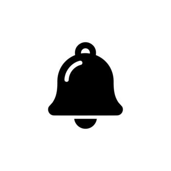 Minimalist Bold Style Bell Notification Alert System Application Icon vector