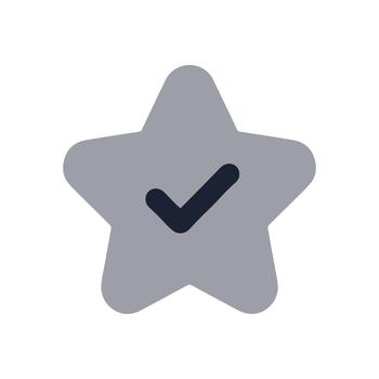 Soft Edged Simple Star Checkmark Shape Graphic Element Icon vector