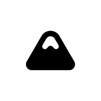Minimalist Simple Rounded Triangle Tag Silhouette Shape Icon Element vector