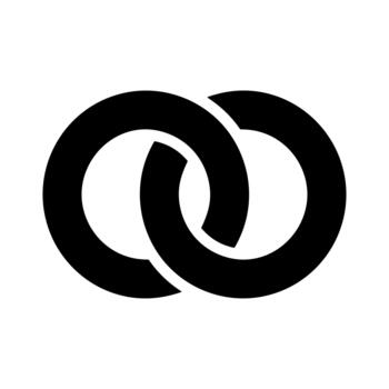 minimalista plano estilo enclavamiento circulo anillos elemento forma símbolo icono vector