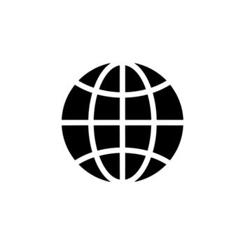Simple Flat World Globe Icon Representing Global Network Concept Element vector