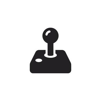 Minimalist Silhouette Gaming Joystick Arcade Console Controller Device Icon vector