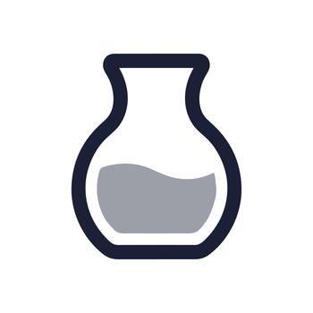 Minimalist Outline Lab Beaker Liquid Science Experiment Icon Style Symbol vector