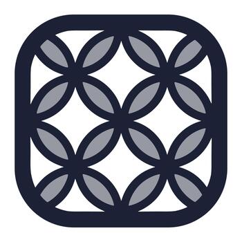 sencillo resumido redondeado cuadrado enrejado gráfico elemento diseño icono ilustración vector