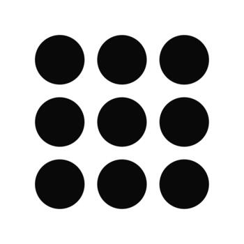 Simple Flat Style Grid Menu Dots Application Icon Shape vector