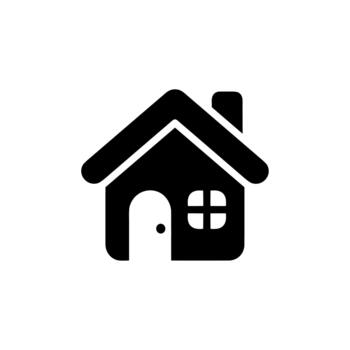 Simple Solid Home Residence Structure Architecture Building Icon Symbol vector