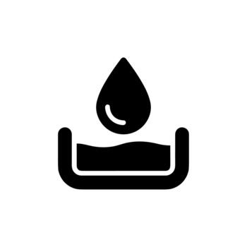 minimalista sólido agua soltar en envase icono símbolo elemento vector