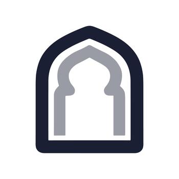 Minimalist Flat Design Mosque Gate Elegant Simple Architecture Symbol vector