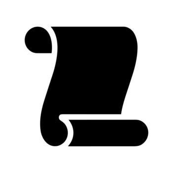 Simple Isolated Rolled Parchment Paper Document Shape Icon Design Element vector