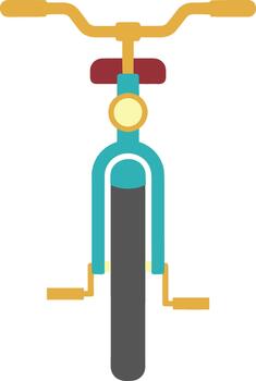 sencillo plano ilustración de bicicleta frente ver con minimalista diseño vector