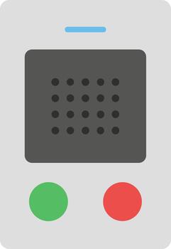 Simple mobile phone interface with green accept and red reject call buttons. vector