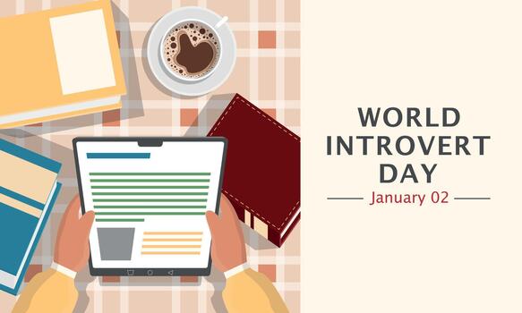 A person celebrating World Introvert Day vector