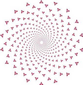 resumen rojo floral triángulo motivos en concéntrico remolino diseño vector