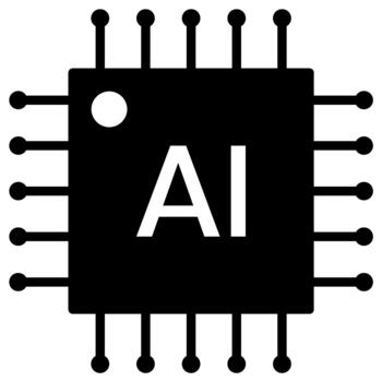 Ai microchip icon vector