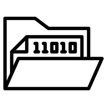 documento carpeta con binario etiqueta vector