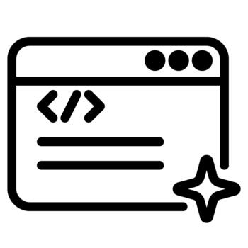 web page code snippet with star badge vector