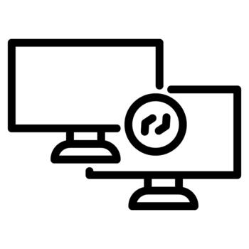 computer monitor display split screen vector