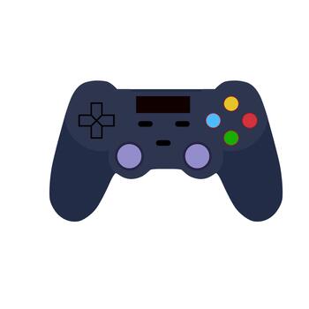 A black controller with a white background vector