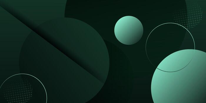 Abstract dark green circle background with fluid pattern design. Cool and trendy banner concept. EPS10. vector