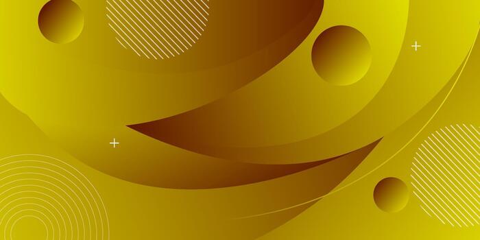 Abstract yellow color with curved patterns and circle shapes on a trendy pattern background. eps10 vector