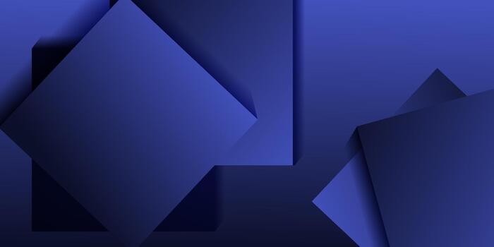 Abstract geometric 3D background in blue with simple overlapping square patterns. Blue background with trendy shape design. Eps10 vector