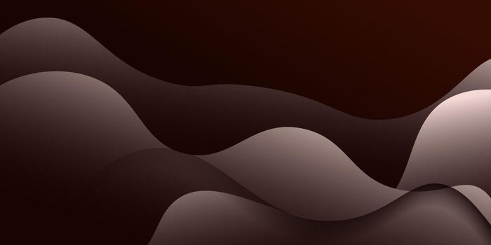 Abstract 3D background in dark brown liquid form with wave shadow design. Eps10 vector