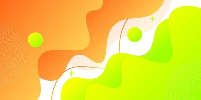 Green and orange geometric business banner design. Creative banner design with waves and lines for templates. Simple horizontal banner design. EPS10. vector