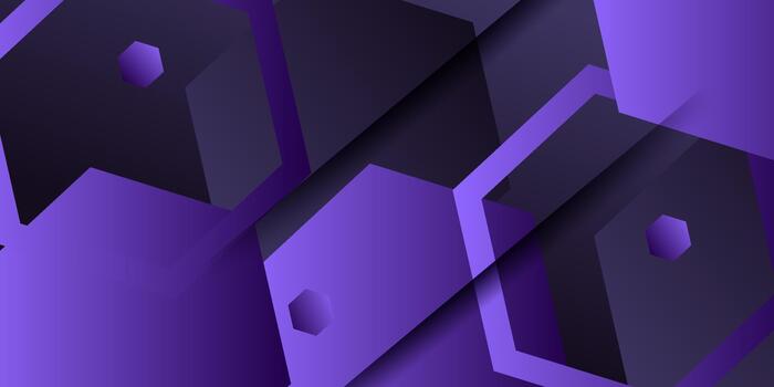 Purple futuristic abstract background with overlapping geometric patterns on dark tones. Illustration of a modern overlapping hexagon background. Eps10 vector