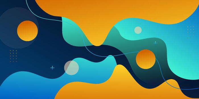 Abstract blue and orange fluid wave background. Trendy wave shape with cool pattern design. eps10 vector