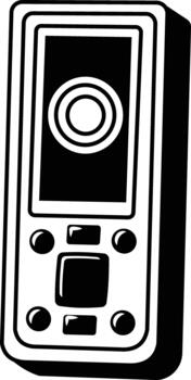 A sketchy style illustration showing a biometric sensor vector