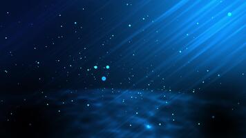 mjuk blå strålar och lysande partiklar animation, skapa en lugn abstrakt bakgrund idealisk för digital eller design använda sig av video