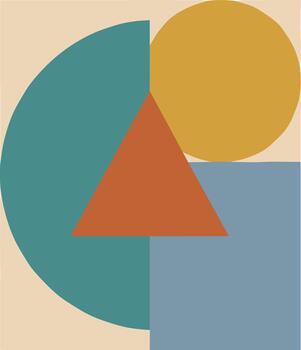 Abstract composition of colorful geometric shapes and forms vector