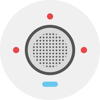 redondo inteligente hogar dispositivo icono con altavoz y indicador luces. vector