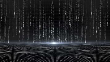vit och svart Färg Hej tech data strömma stor data överföra matris design mörk teknologi bakgrund video