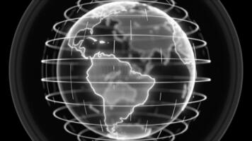 bianca rotante Ciao Tech globo Ciao Tech design loopable buio tecnologia sfondo video