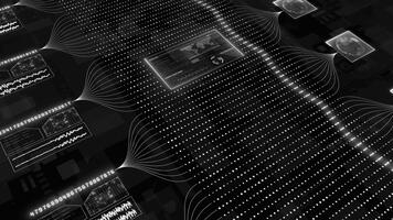vit och svart Färg Hej tech hud animering binär koda stor data överföra matris design mörk teknologi bakgrund video