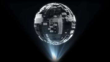 wit kleur roterend holografische Hoi tech wereldbol Hoi tech ontwerp lus bekwaam zwart technologie achtergrond video
