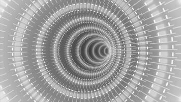 White and Black color 3d circular tunnel modern design loop able geometrical background video