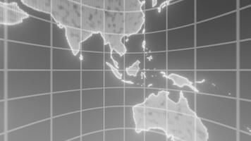White and Black color rotating grid lines modern design loop able world map background video