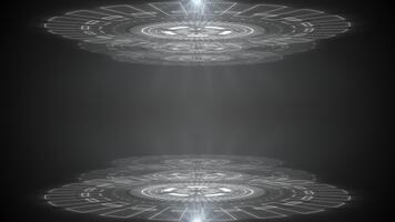 white color rotating HUD animation holographic hi tech design loop able dark technology background video