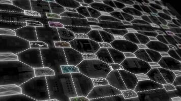 White complex data transfer binary code big data hi tech matrix design loop able black technology background video