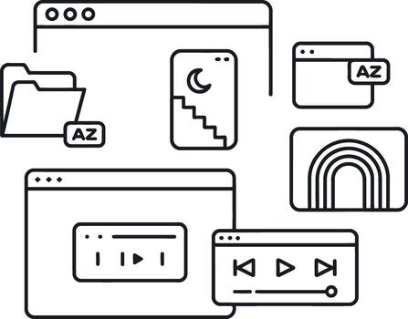 usuario interfaz elementos íconos conjunto vector