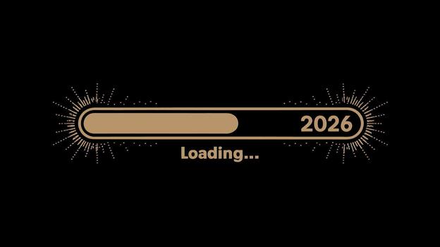 Loading bar for 2026 with sparkle effect vector